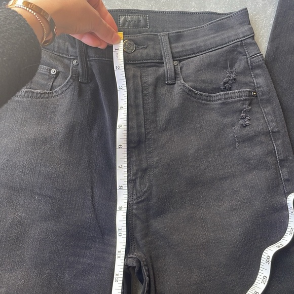 Mother Denim High Waisted Rider Ankle Guilty Black Distressed - Picture 6 of 6